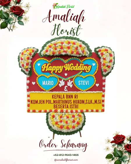 Papan Bunga Pernikahan Nabunage
